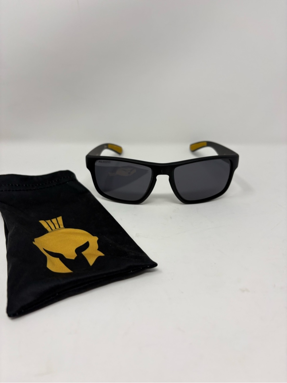 Army of Nine Polarized Sunglasses Black Gold w/ Pouch - Picture 1 of 5